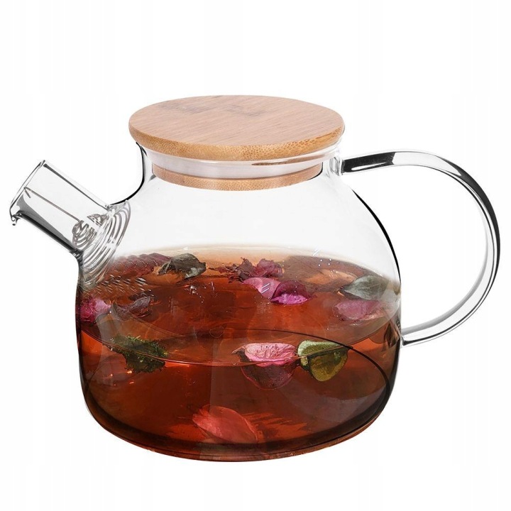 Szklany dzbanek do herbaty z pokrywka 1000 ml dzban do zaparzania ziol 1l